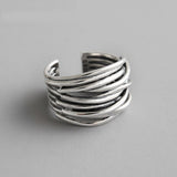 Adjustable Layered Ring in 925 Sterling Silver