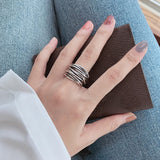 Adjustable Layered Ring in 925 Sterling Silver