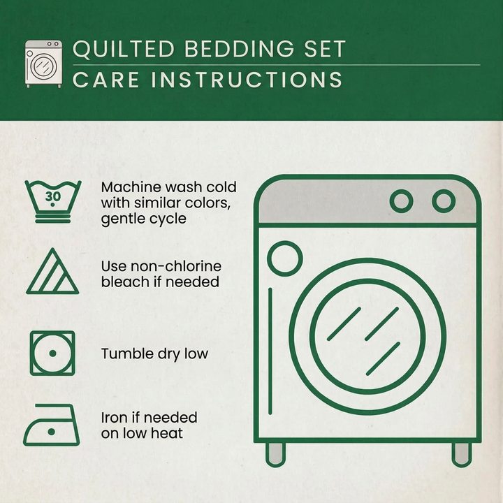 3-Piece Quilted Bedspread Set - Cosy Cabin