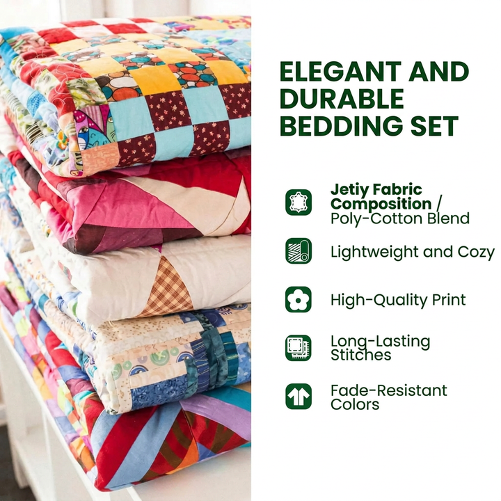 3-Piece Quilted Bedspread Set - Joyful Forest